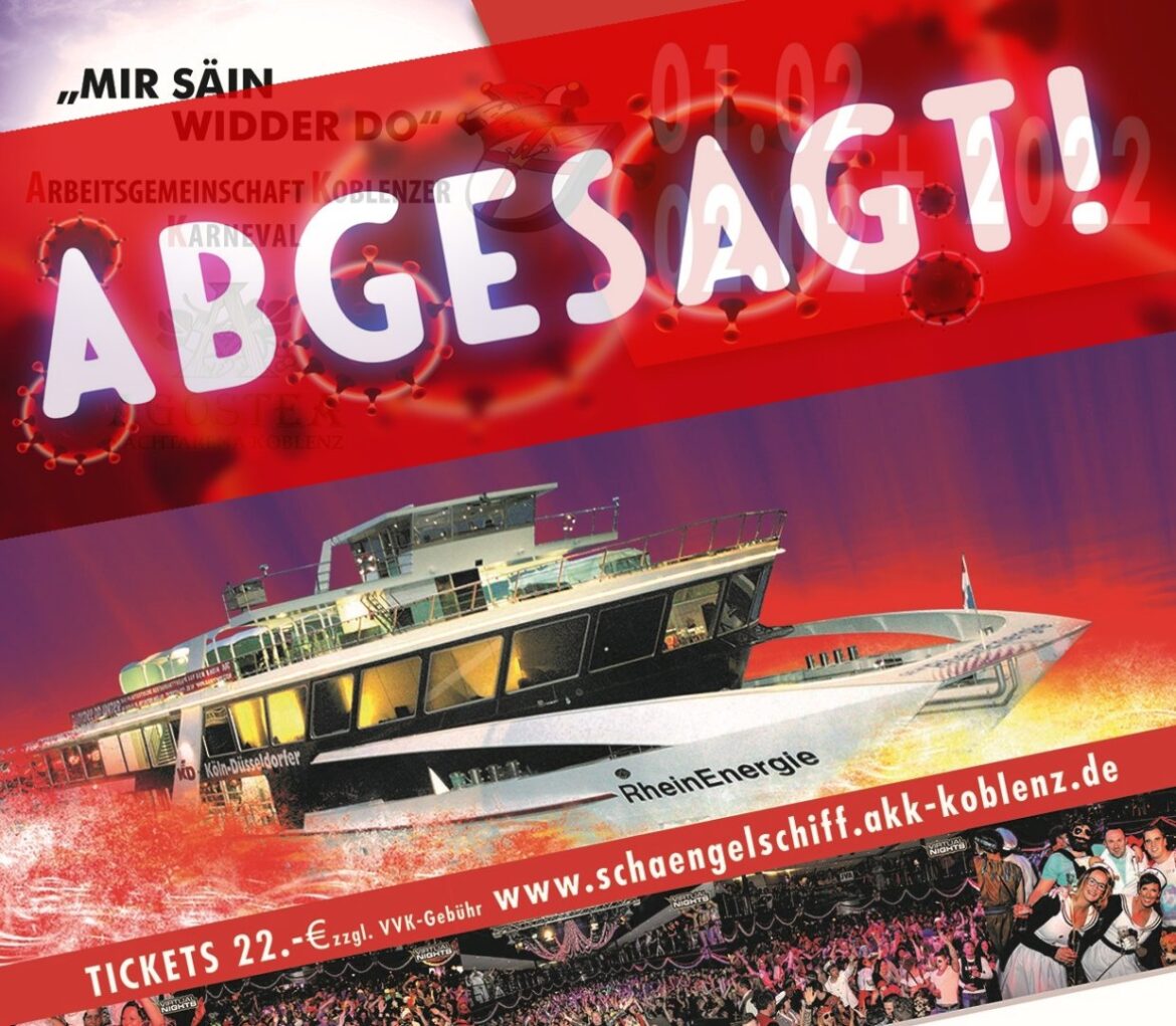 Absage des Schaengel-Events auf einem Rhein-Energie-Schiff.