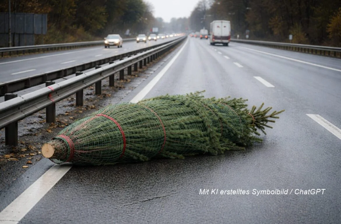 Weihnachtsbaum auf Straße, Symbolbild für 56aktuell News