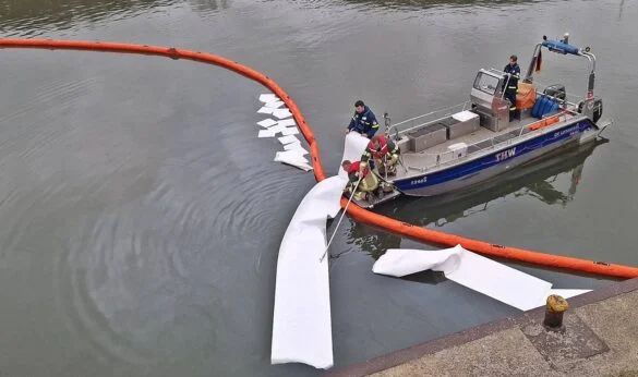 Lahnstein_Hafen (1)-min Einsatzkräfte auf Boot im Lahnsteiner Hafen, 56aktuell News